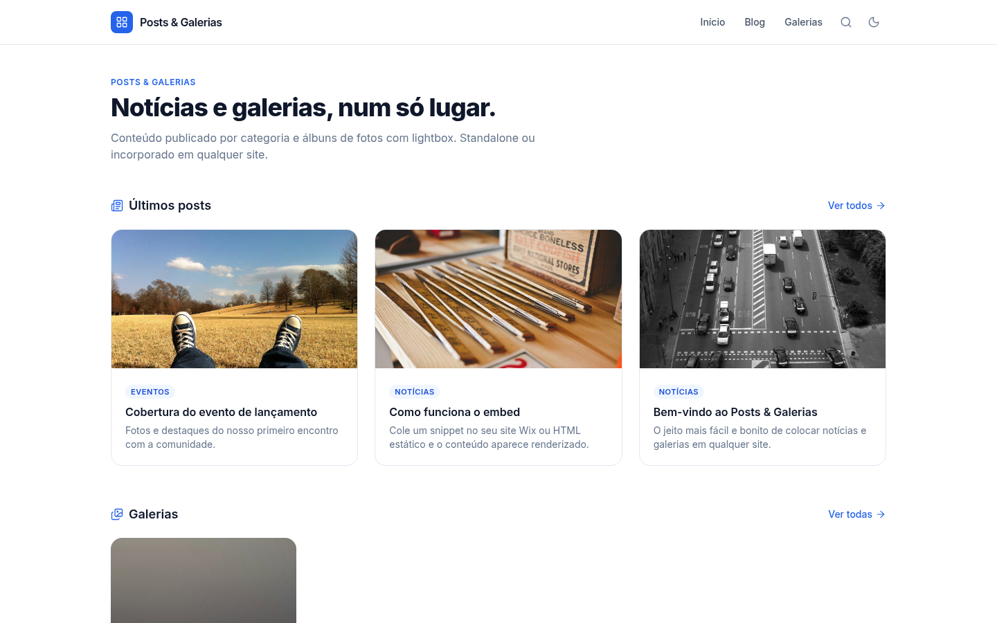 Posts & Galerias